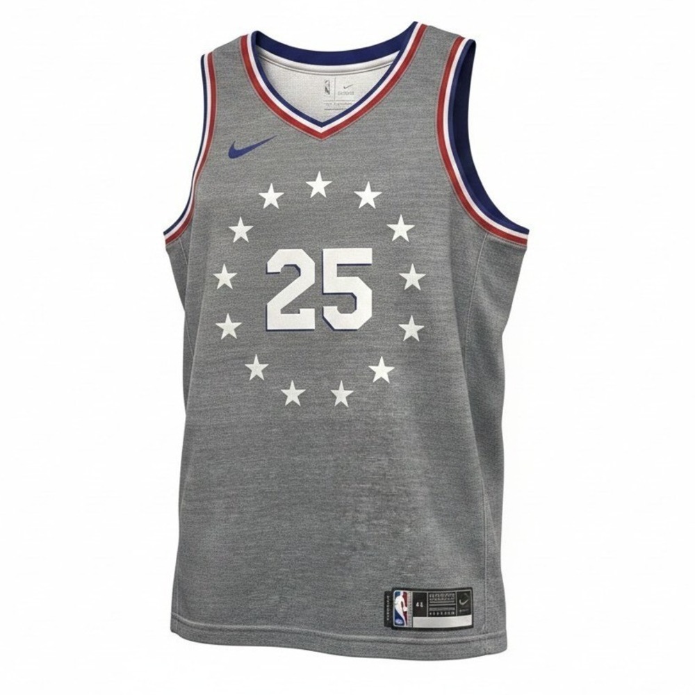 Nike Philadelphia 76ers Ben Simmons‎ 25 Swingman Jersey Grey Mens Size 44 Medium